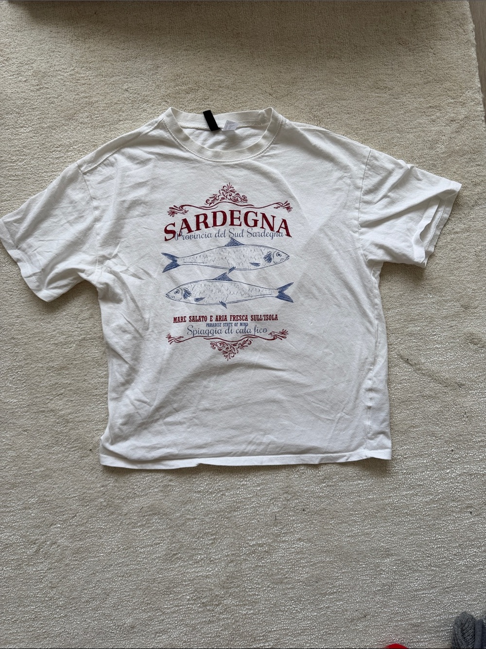 H&M Sardegna White Graphic Cotton T‑Shirt